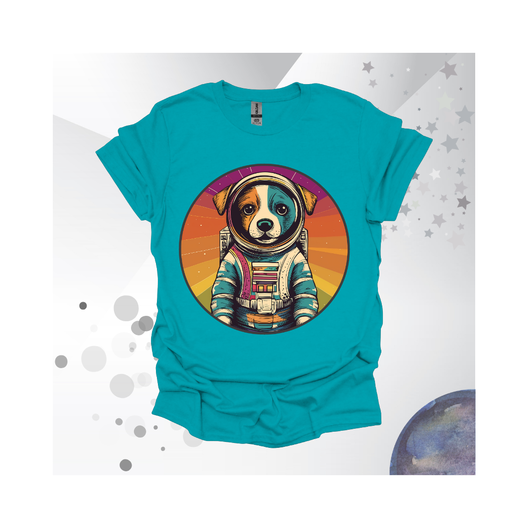 Rainbow Space Dog T-Shirt
